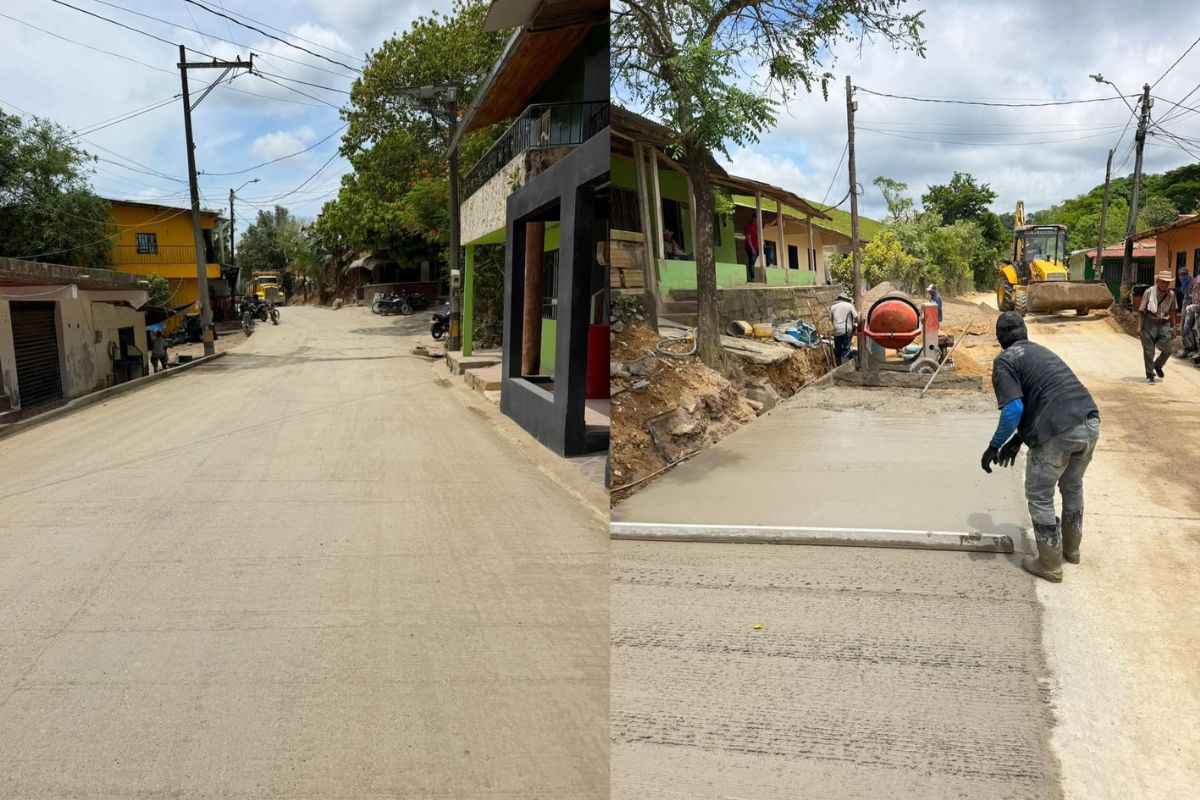 Avanza la pavimentación de la vía principal de La Danta y fortalece el desarrollo del corregimiento