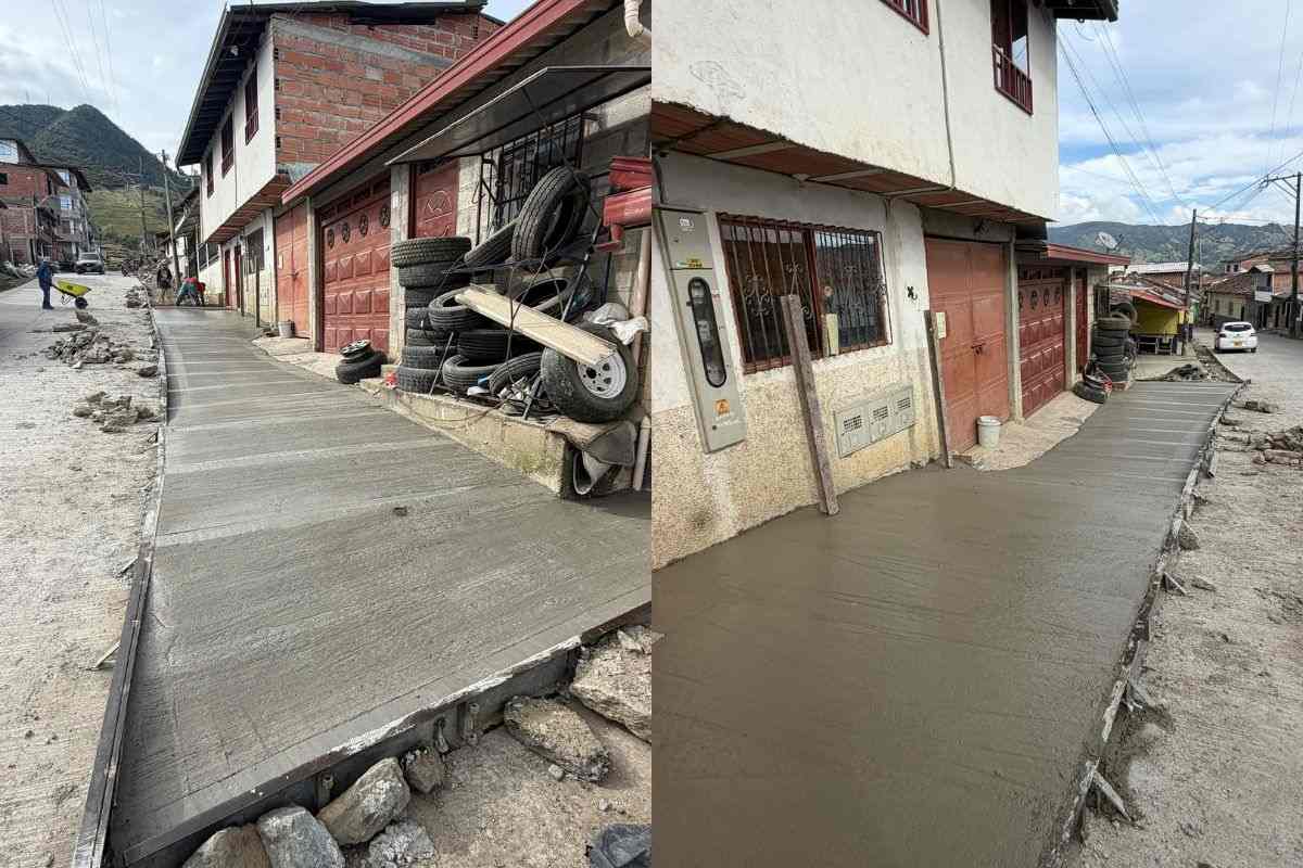 Sonsón avanza con la construcción de andenes en el barrio Tapete