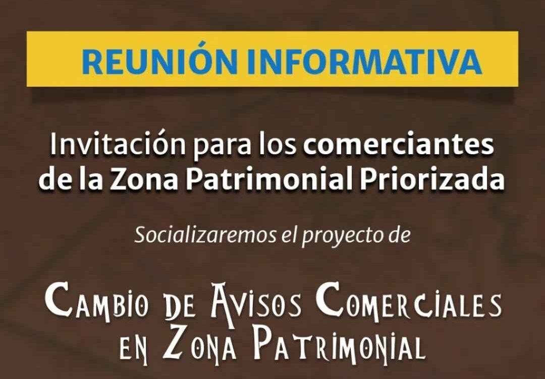 Reunión informativa sobre la unificación de avisos comerciales en la zona patrimonial priorizada de Sonsón